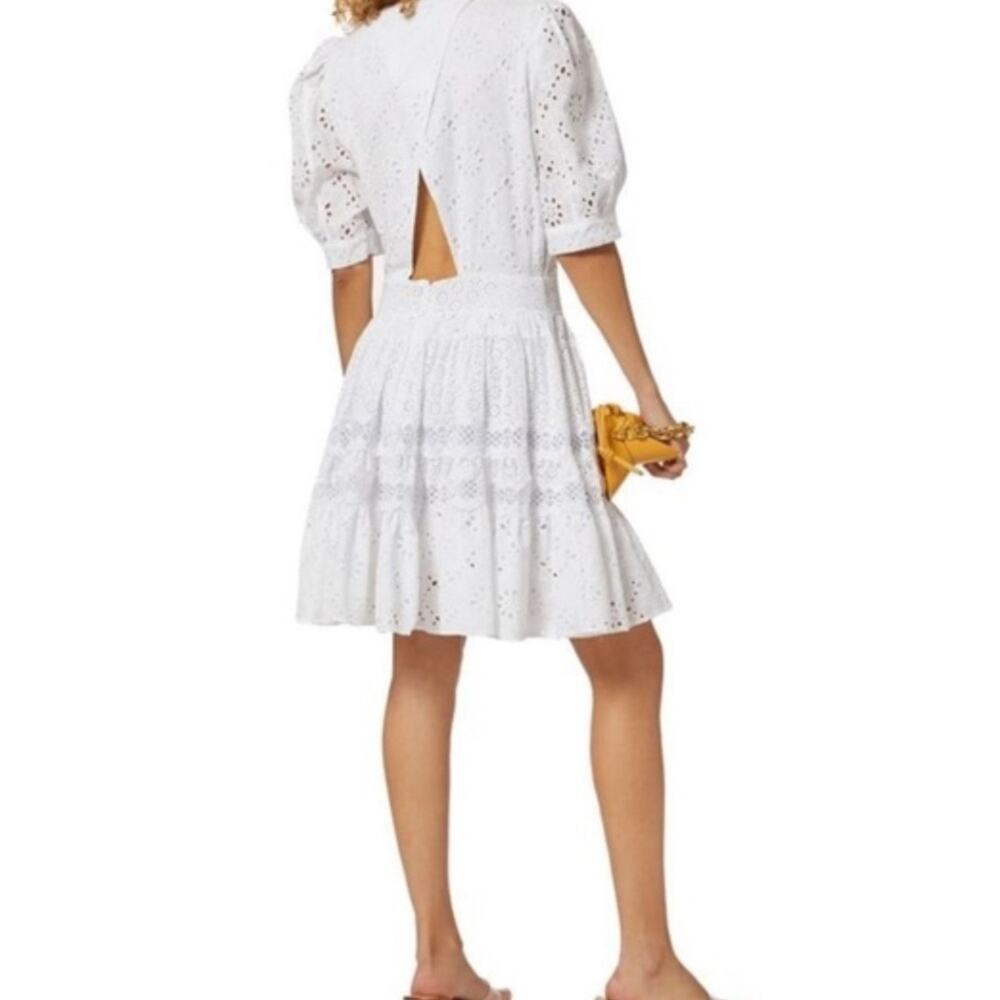 Maje White Lace Embroidered Floral Eyelet Mini Dress Size: 2 - Picture 3 of 12